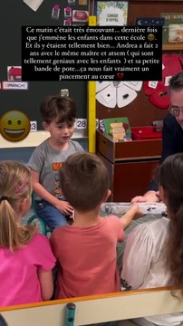 Rachel Legrain-Trapani triste après le dernier jour d'école de son fils Andréa. Instagram