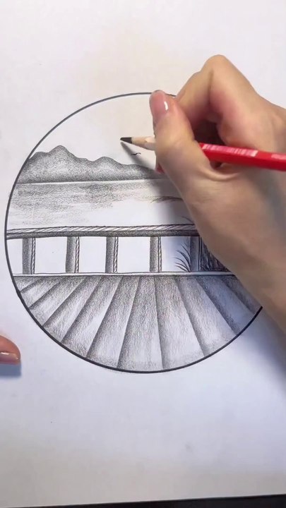 Easy scenery Pencil drawing
