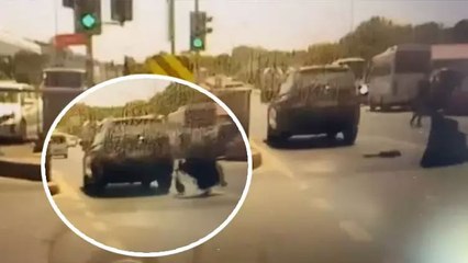 Yayaya çarpan araç sürücüsü durmadan yoluna devam etti!