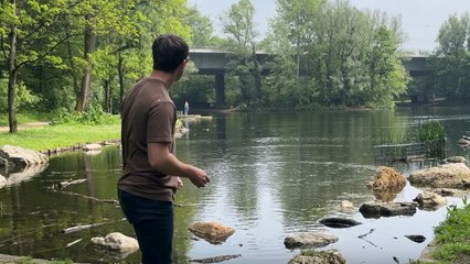 Rock-skipping pro hits Personal Best with 350-foot skip in Bonn, Germany