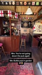 Football-mad dad builds 'old man' garden pub to watch Euros while caring for daughter