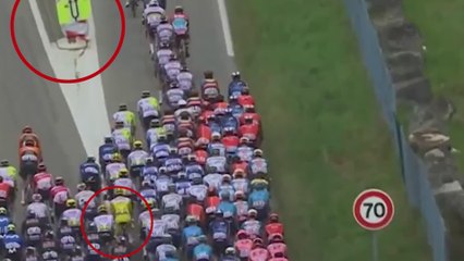 Pogacar evita la desgracia con esta brutal maniobra: una caída le podía haber costado mucho