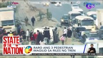 Van, inararo ang 3 pedestrian bago tumagilid sa riles ng trenv | SONA