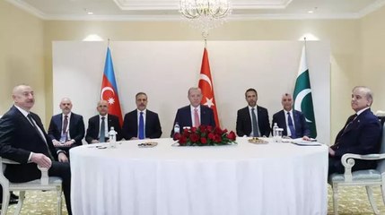 Cumhurbaşkanı Erdoğan, Türkiye-Azerbaycan-Pakistan üçlü görüşmesine katıldı