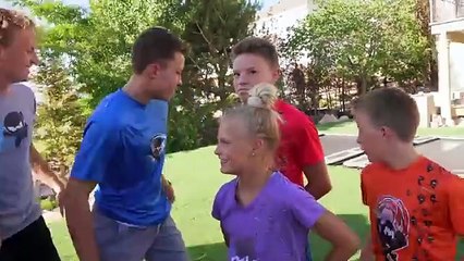 Teaching our mom to do a Back Flip! She Can’t say NO!