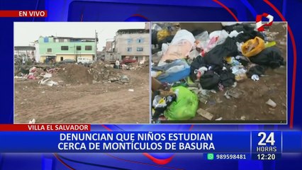 ¡Indignante! Niños estudian cerca de montículos de basura en Villa El Salvador