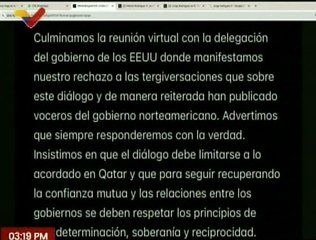 Venezuela rechaza las tergiversaciones hechas por EE.UU. sobre el diálogo entre ambas naciones