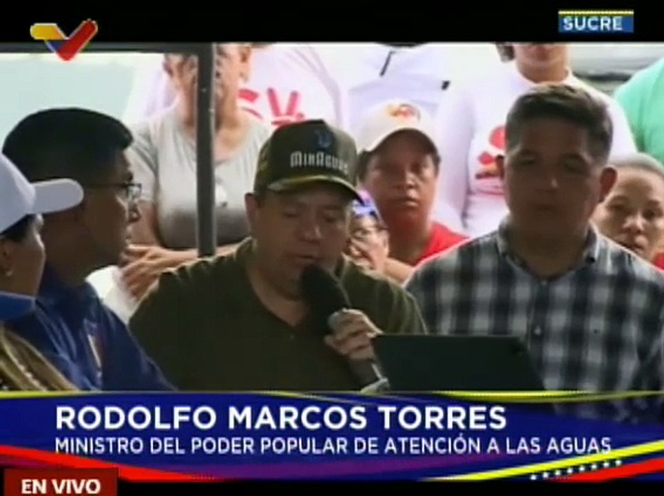 Ministro Marcos Torres anunció la activación de un plan de distribución de agua potable en Cumanacoa