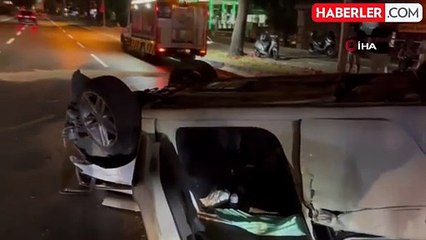 Makas atan otomobil taksiyle çarpıştı: 1'i ağır 3 yaralı