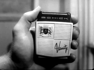 1950s Schick Varsity shaver in 4 colors TV commercial