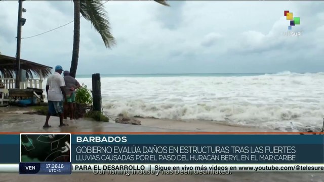 Evalúan daños en estructuras causados por el paso del huracán Beryl