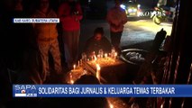 Mengenang Sempurna Pasaribu, Puluhan Jurnalis di Kabupaten Karo Gelar Aksi Lilin di Lokasi Kebakaran