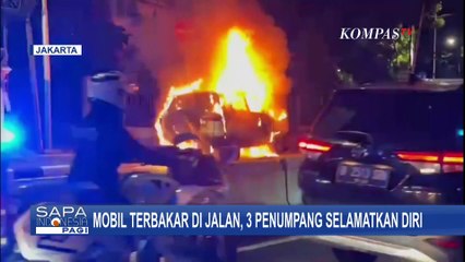 Mobil Terbakar di Menteng Jakpus, 3 Penumpang Selamatkan Diri