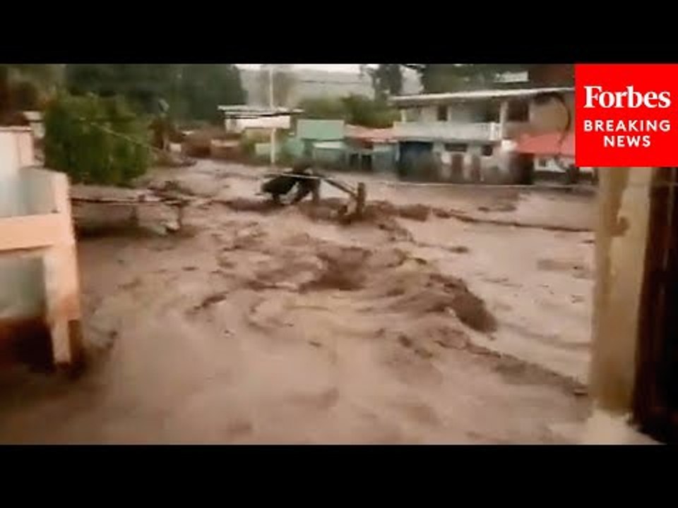 Hurricane Beryl Causes River To Overflow & Seve...