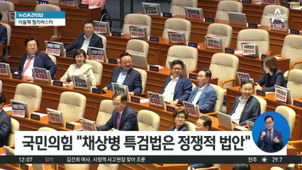 ‘채 상병 특검법’ 필리버스터 대치 중