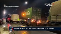 Diduga Rem Blong, Truk di Brebes Tabrak Tiga Mobil