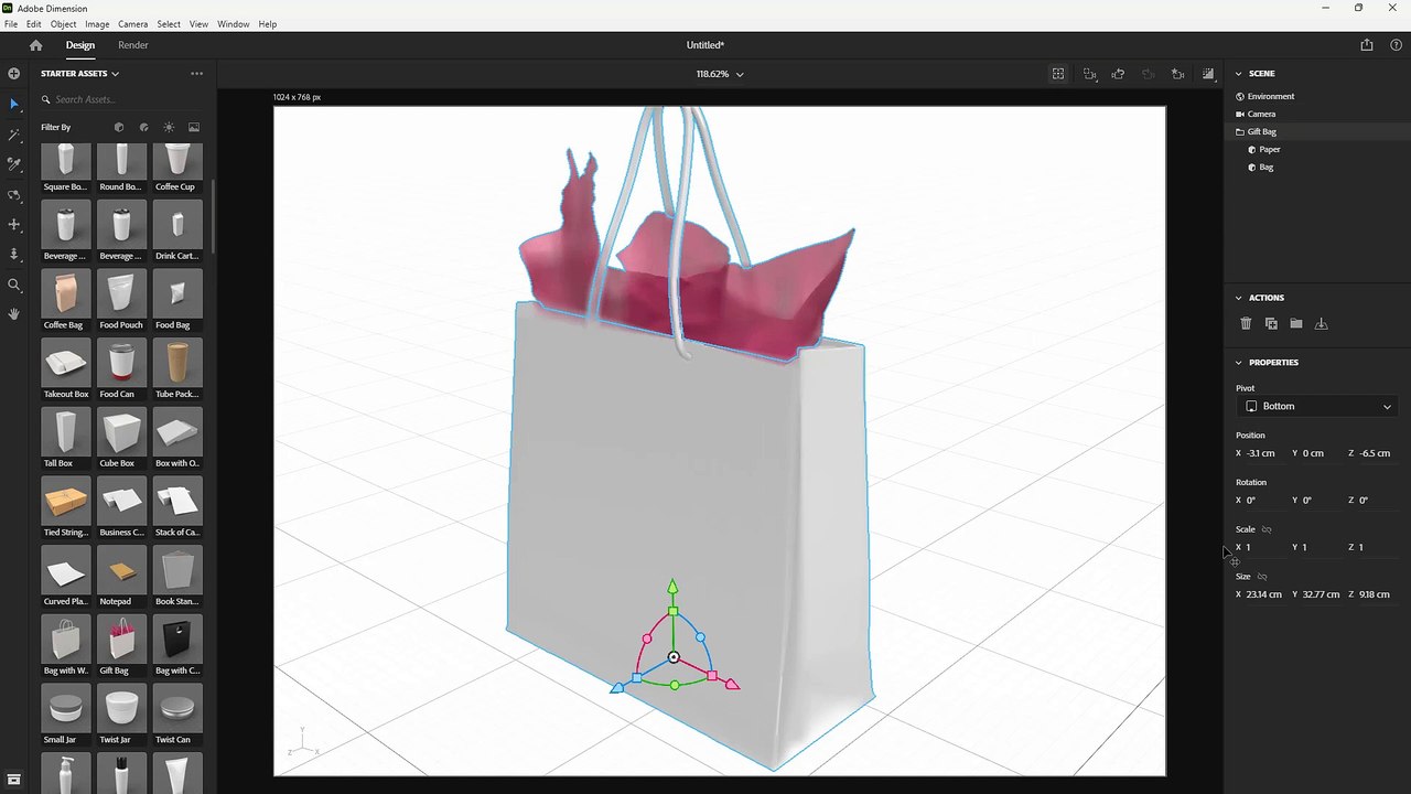 Adobe Dimension Course Section 12 Using Camera Focus Point