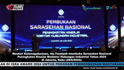 Menaker Ida Fauziyah Buka Acara Sarasehan Nasional Peningkatan Kinerja Mediator Hubungan Industrial 2024