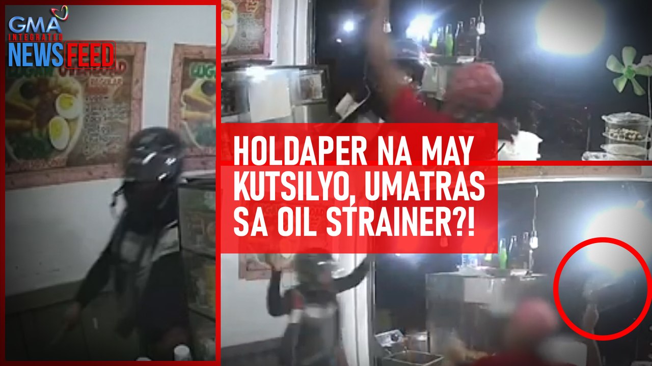 Holdaper na may kutsilyo, umatras sa oil strainer?! | GMA Integrated Newsfeed