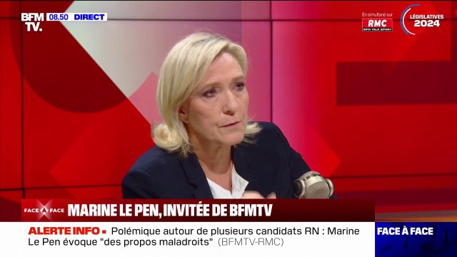 Marine Le Pen: La manière dont sont traités les électeurs du RN, c'est honteux