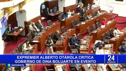 Alberto Otárola reaparece en evento y critica al gobierno de la presidenta Dina Boluarte