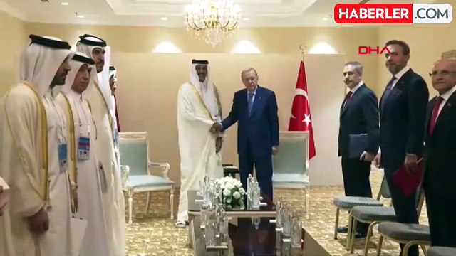 Cumhurbaşkanı Erdoğan, Katar Emiri Şeyh Temim bin Hamad Al Sani ile görüştü