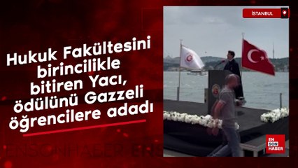 GSÜ Hukuk Fakültesini birincilikle bitiren Yacı, ödülünü Gazzeli öğrencilere adadı