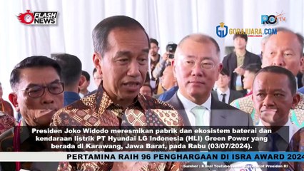 STATEMENT JOKOWI USAI RESMIKAN PABRIK BATERAI MOBIL LISTRIK TERBESAR DI ASIA TENGGARA