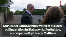 John Swinney casts his vote