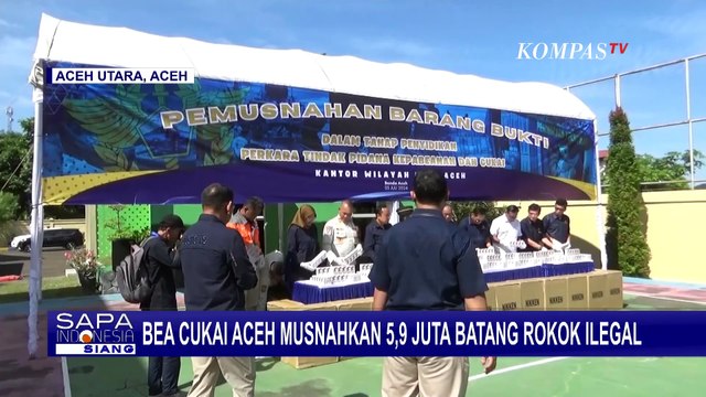 Bea Cukai Aceh Musnahkan 5,9 Juta Batang Rokok Ilegal
