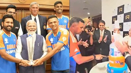 T20 World Cup Trophy के साथ Indian Cricket Team Meet PM Modi, Grand Welcome,Cake Cutting,Dance Video