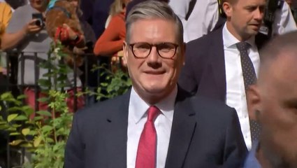 Keir Starmer arrives at polling station to cast vote in general election