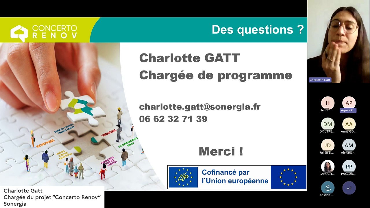 Webinaire Webinaire BUS2 N°8 –  « Projet Life CONCERTO RENOV : faciliter les échanges avec les entreprises pour développer le marché de la rénovation ».