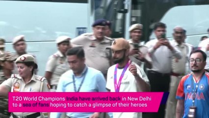 T20 World Champions India arrive home to fan frenzy
