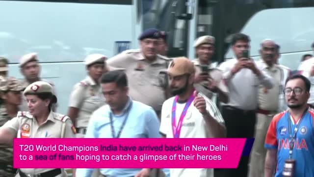 T20 World Champions India arrive home to fan frenzy