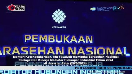 MENAKER IDA FAUZIAH BUKA ACARA SARASEHAN NASIONAL PENINGKATAN KINERJA MEDIATOR HUBUNGAN INDUSTRIAL 2024