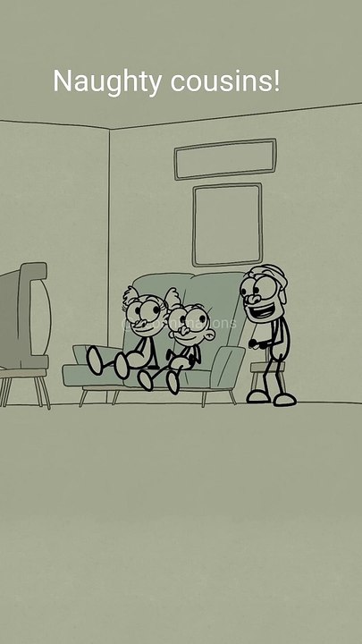 Naughty cousins! funny cartoon