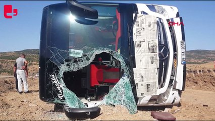 Bingöl'de yolcu otobüsü devrildi: 14 yaralı