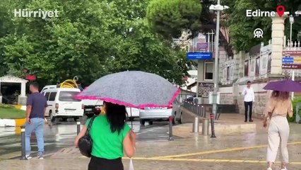 Edirne'de sağanak etkili oldu