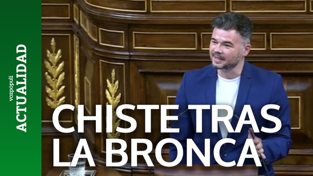 La broma de Rufián justo después del lío de Tellado en el Congreso