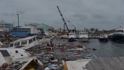 Damaged fishing boats sinking in port after Hurricane Beryl lashes Barbados