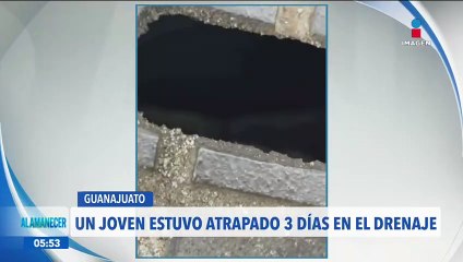 Hombre es rescatado tras haber pasado tres días en el drenaje