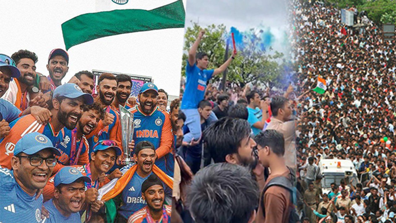 Team India Victory Parade After T20 World Cup, Road Show In Marine Drive Mumbai Full Video