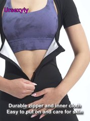 URSEXYLY Sauna Suit for Women Sweat Vest Waist Trainer 3 in 1 Slimming Full Body Shaper Workout Top with Sleeve Shorts