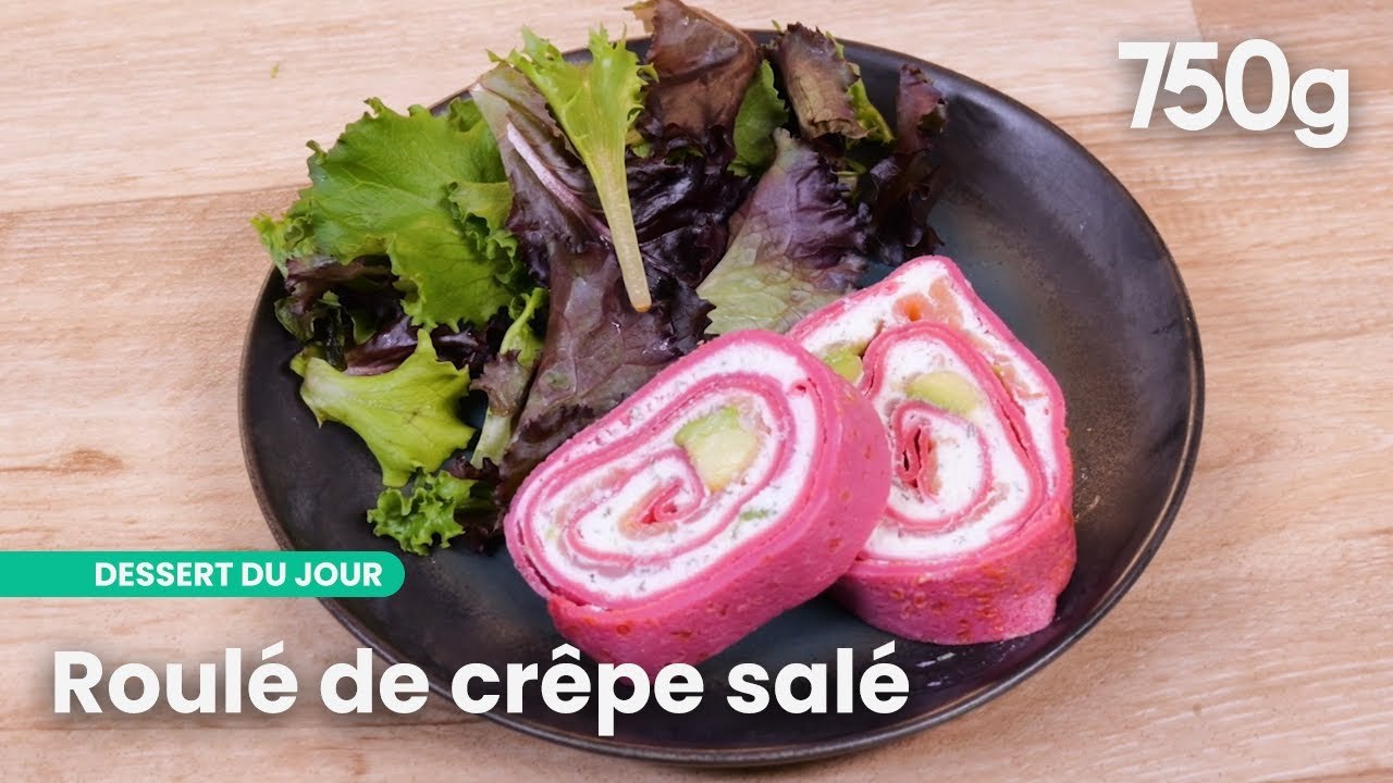 Roulé de crêpe à la betterave fourré à l'avocat et au saumon : aussi beau que bon ! | 750g