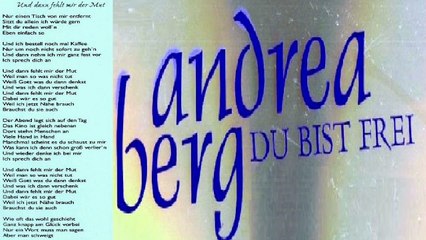 ANDREA BERG — UND DANN FEHLT MIR DER MUT | ANDREA BERG - DU BIST FREI / (1992)