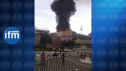 Incendio en San Victorino en Bogotá