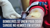 Bombeiros se unem para doar sangue no Hemoes em Vitória