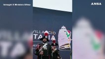 La Vespucci a Los Angeles, la Fanfara dei carabinieri suona l'Inno