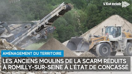 Les anciens moulins de la Scarm réduits à Romilly-sur-Seine à l’état de concassé